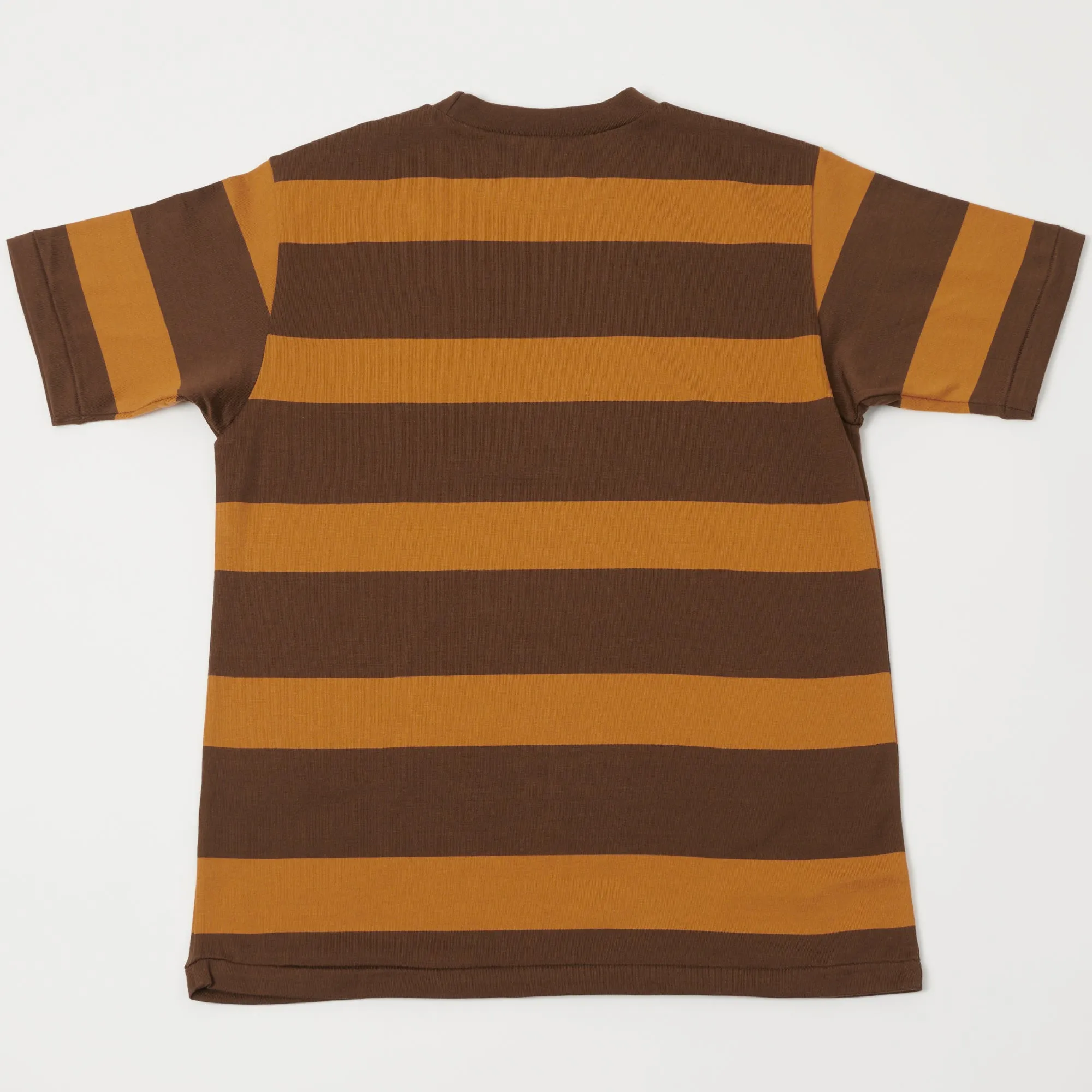 Warehouse & Co 4089 S/S 3x2 Inch Border Tee - Brown/Orange