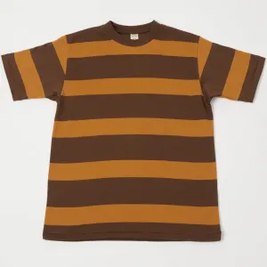 Warehouse & Co 4089 S/S 3x2 Inch Border Tee - Brown/Orange