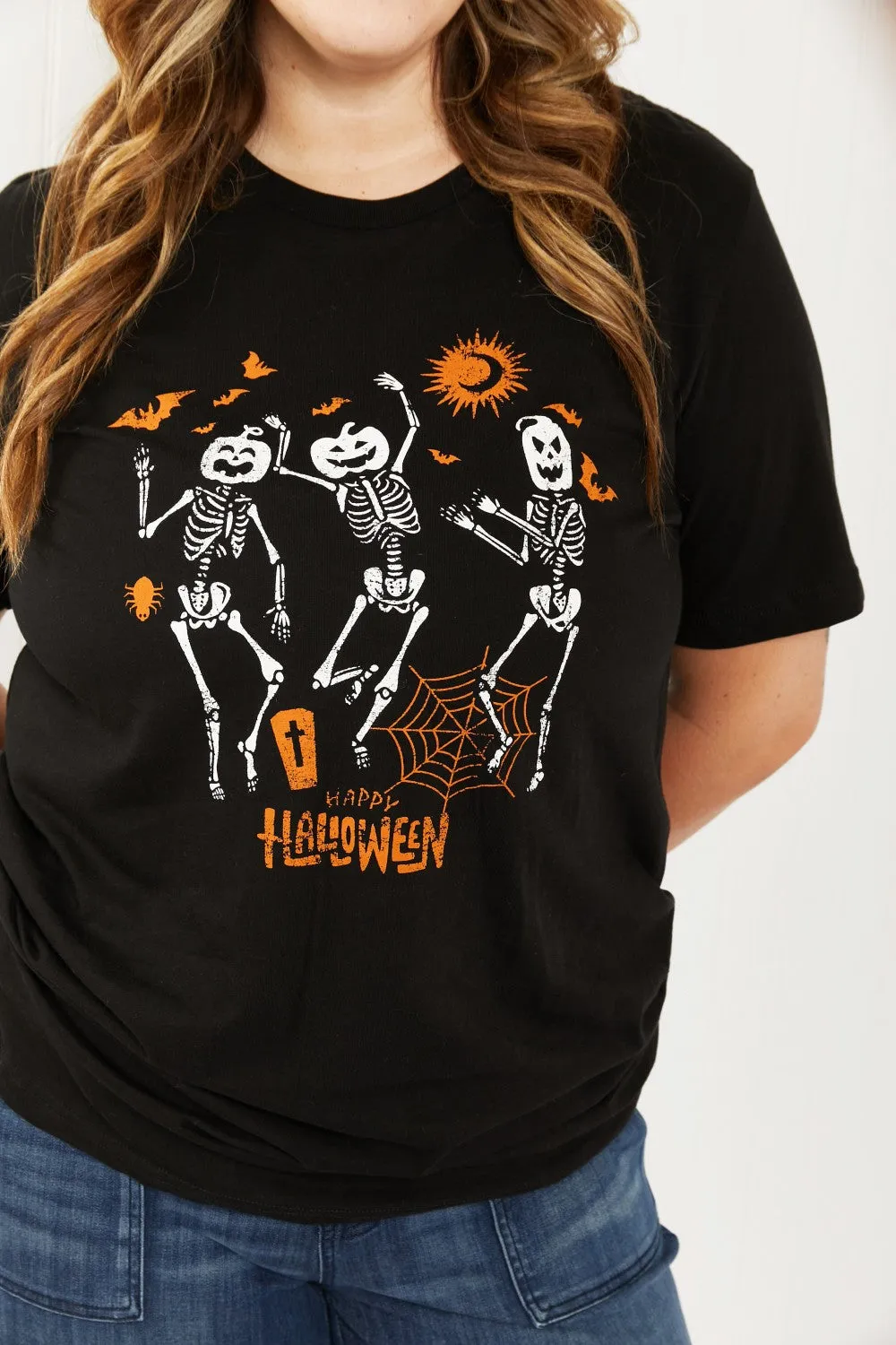 WKNDER Full Size Halloween Skeleton Graphic Tee