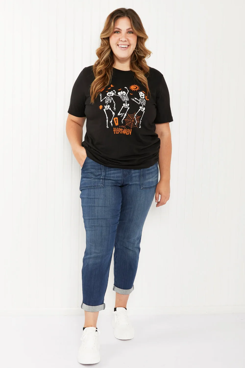 WKNDER Full Size Halloween Skeleton Graphic Tee