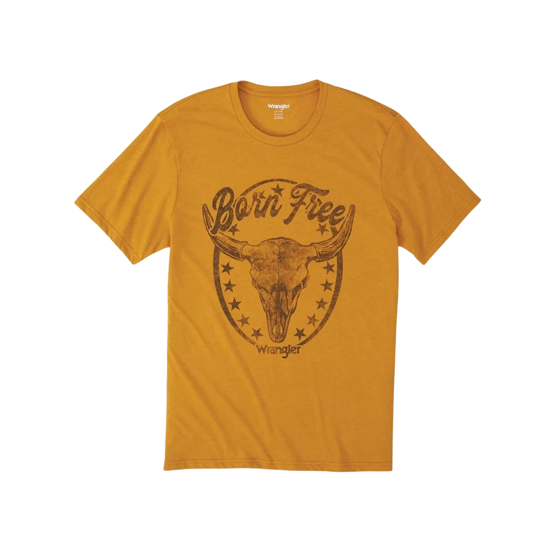 Wrangler Men's Thai Curry Heather Born Free Tee Shirt