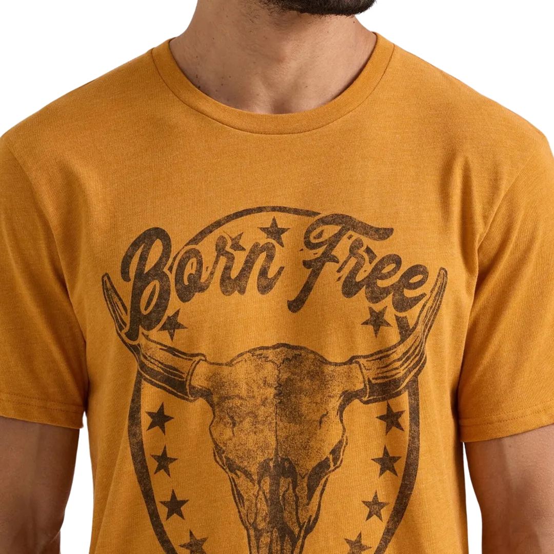 Wrangler Men's Thai Curry Heather Born Free Tee Shirt