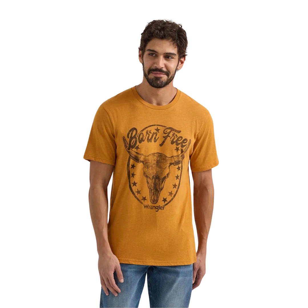 Wrangler Men's Thai Curry Heather Born Free Tee Shirt